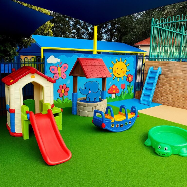 outdoor play area at our best paly school for babies