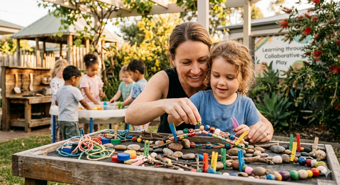 children building skills through early child development activities in preschool